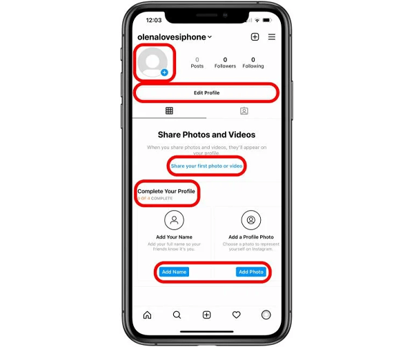 إكمال الخطوات لإنشاء حساب انستقرام جديد